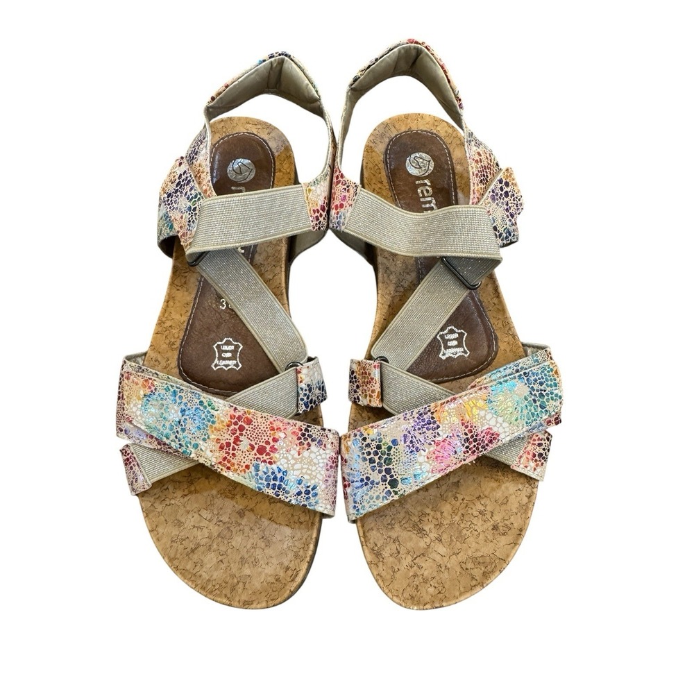 Remonte womens sandals Size 38 US 7-7.5 Multicolored Floral Abstract Strappy
